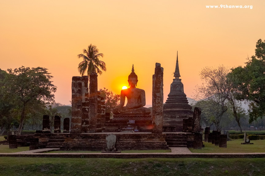 The serene and tranquil atmosphere of a Thai temple, where spiritual practices and mindfulness are cultivated